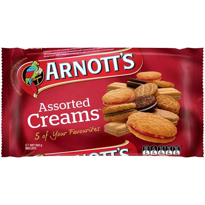 Image for ARNOTTS ASSORTED CREAM BISCUITS 500G from ALLBIZ Office Supplies