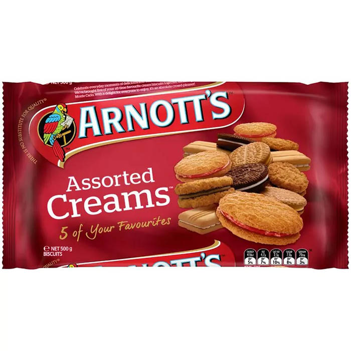 Image for ARNOTTS ASSORTED CREAM BISCUITS 500G from ONET B2C Store