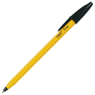 Image for BIC ORIGINAL ORANGE BALLPOINT PENS FINE BLACK BOX 12 from That Office Place PICTON