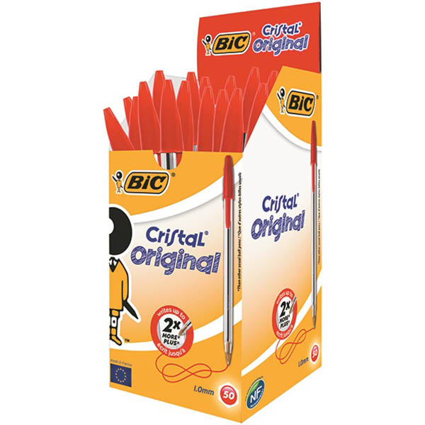 BIC CRISTAL BALLPOINT PENS MEDIUM RED BOX 50 |  | 7011291