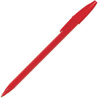 bic economy ballpoint pens medium red box 12