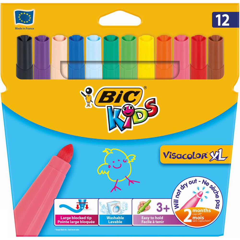 Image for BIC KIDS VISACOLOR XL MARKER BULLET 4.5MM ASSORTED BOX 12 from Mitronics Corporation