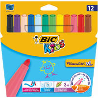 bic kids visacolor xl marker bullet 4.5mm assorted box 12