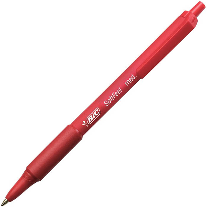 Image for BIC SOFTFEEL RETRACTABLE BALLPOINT PEN 1.0MM RED BOX 12 from ONET B2C Store