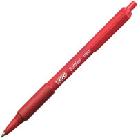bic softfeel retractable ballpoint pen 1.0mm red box 12