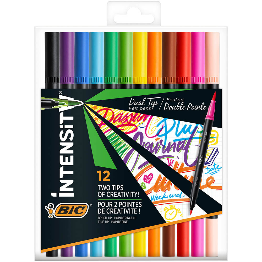 Image for BIC INTENSITY FINELINER DUAL TIP MARKERS 0.7MM ASSORTED PACK 12 from BusinessWorld Computer & Stationery Warehouse