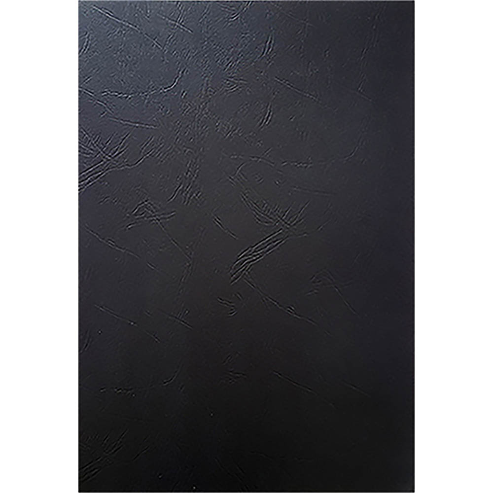 Image for CUMBERLAND BINDING COVER LEATHERGRAIN 280GSM A4 BLACK PACK 100 from Challenge Office Supplies