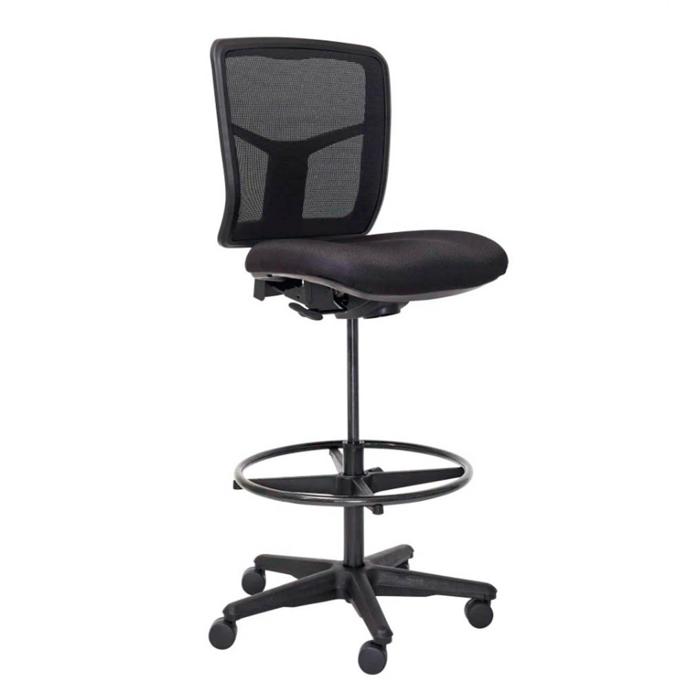 Image for MONDO TIVOLI DRAFTING CHAIR MESH BACK BLACK from Mitronics Corporation