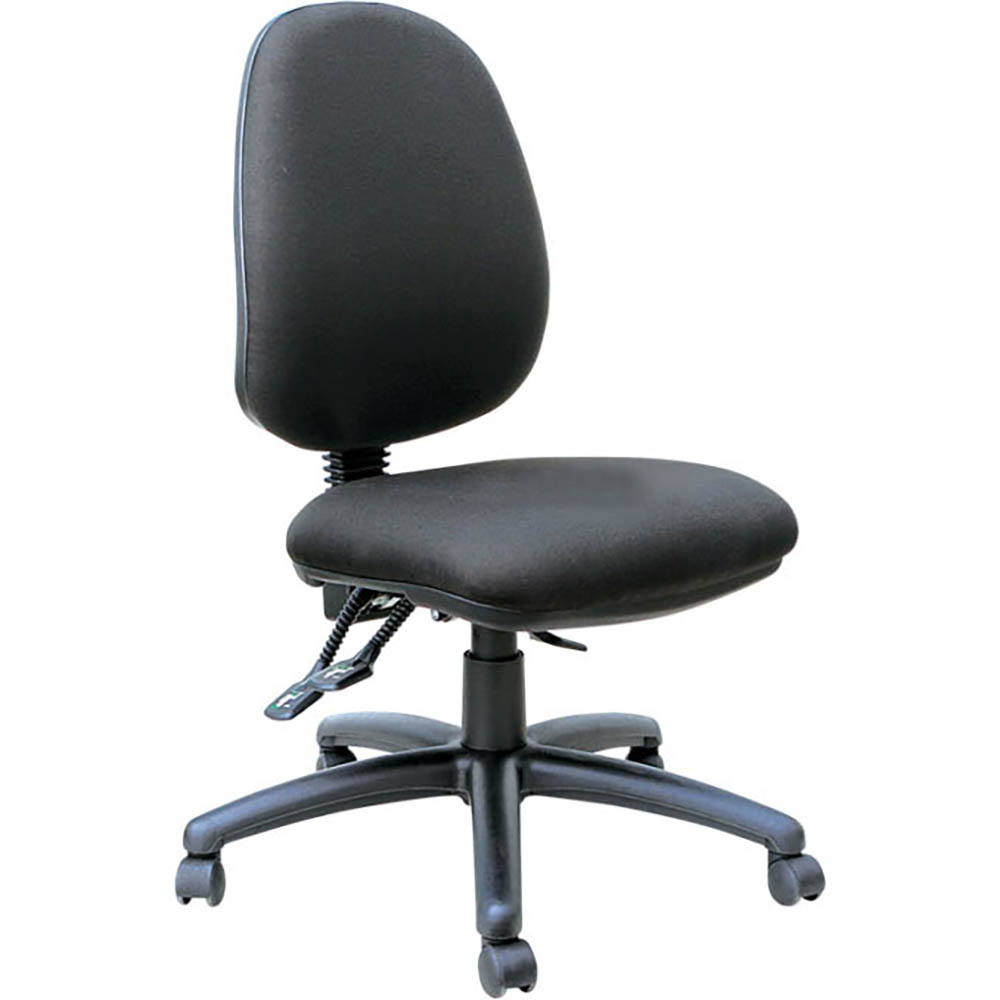 Image for BURO MONDO JAVA TASK CHAIR HIGH BACK 3-LEVER BLACK from Clipboard Stationers & Art Supplies