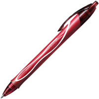 bic gelocity retractable quick dry gel pen medium 0.7mm red