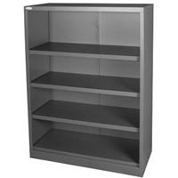 steelco open bookcase 3 shelf 1200 x 900 x 400mm graphite ripple