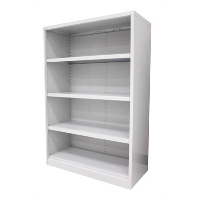 Image for STEELCO OPEN BOOKCASE 3 SHELF 1200 X 900 X 400MM WHITE SATIN from York Stationers