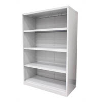steelco open bookcase 3 shelf 1200 x 900 x 400mm white satin