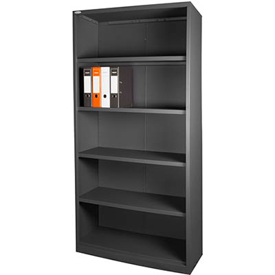 Image for STEELCO OPEN BOOKCASE 4 SHELF 2000 X 900 X 400MM GRAPHITE RIPPLE from Prime Office Supplies