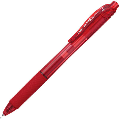 Image for PENTEL BLN105 ENERGEL-X RETRACTABLE GEL INK PEN FINE 0.5MM RED from Prime Office Supplies
