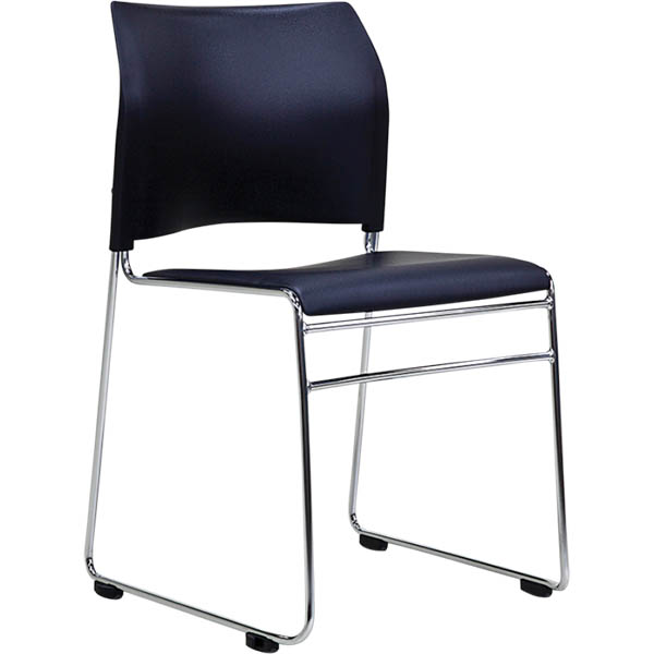 Image for BURO MAXIM VISITOR CHAIR SLED BASE CHROME FRAME VINYL BLACK from Buzz Solutions