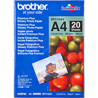 brother bp-71g premium plus glossy photo paper 260gsm a4 white pack 20