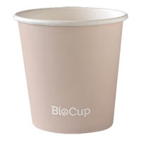 biopak biocup aqueous single wall hot paper cup 120ml pack 50