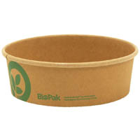 biopak biobowl bowl small kraft 500ml pack 50