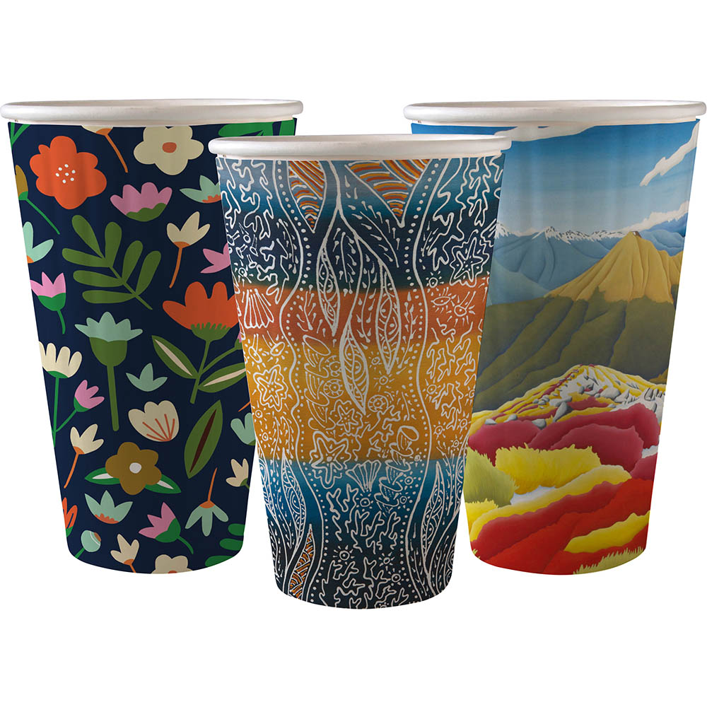 Image for BIOPAK BIOCUP DOUBLE WALL CUP ART SERIES 460ML PACK 40 from SNOWS OFFICE SUPPLIES - Brisbane Family Company