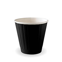 biopak biocup aqueous double wall cup 295ml black pack 50