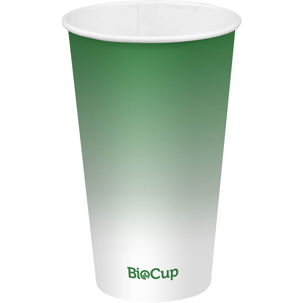 Image for BIOPAK BIOCUP COLD PAPER CUP 500ML GREEN PACK 50 from Mitronics Corporation