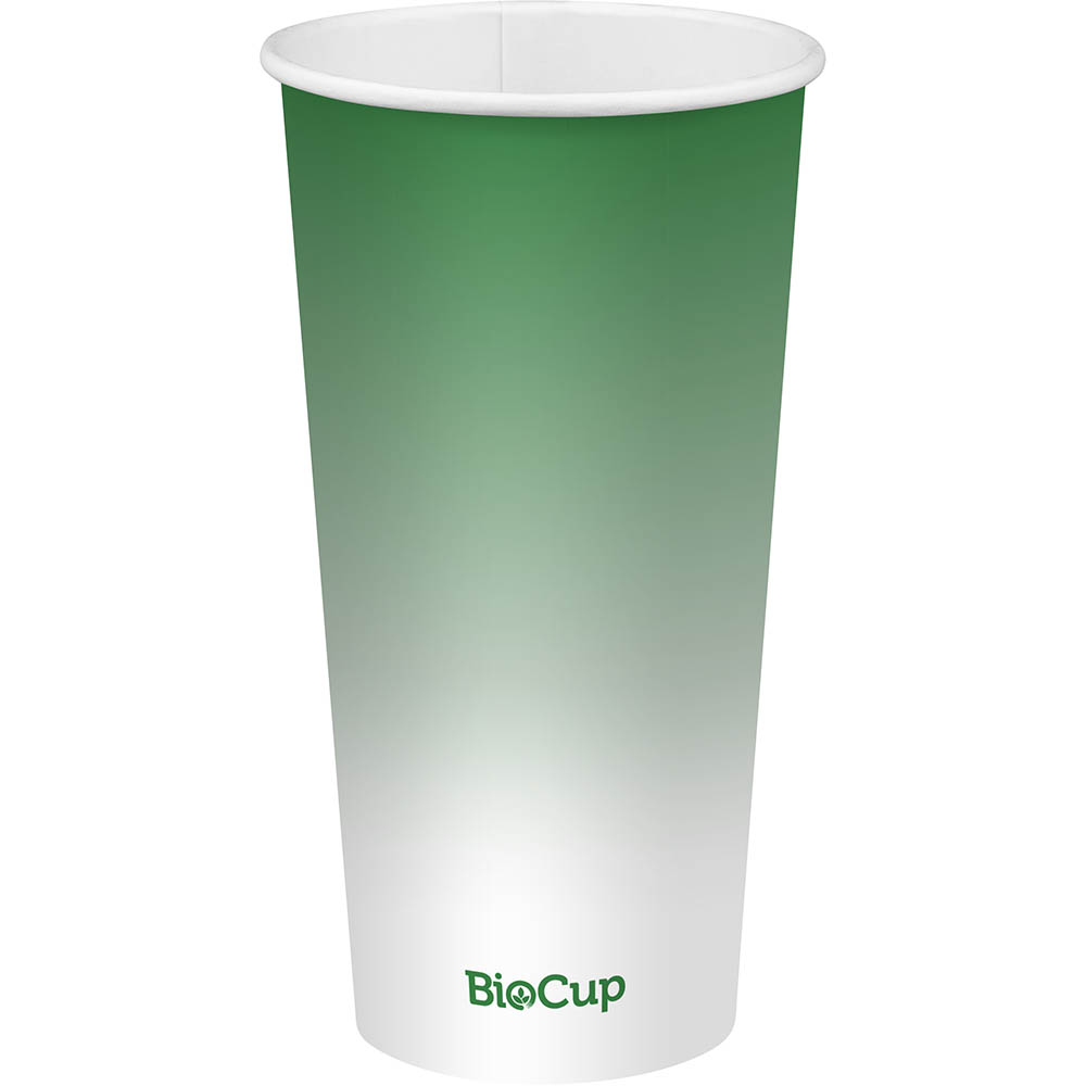 Image for BIOPAK BIOCUP COLD PAPER CUP 600ML GREEN PACK 50 from Office Heaven