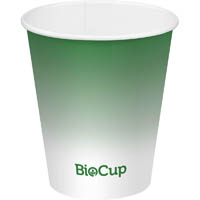 biopak biocup cold paper cup 200ml green pack 50