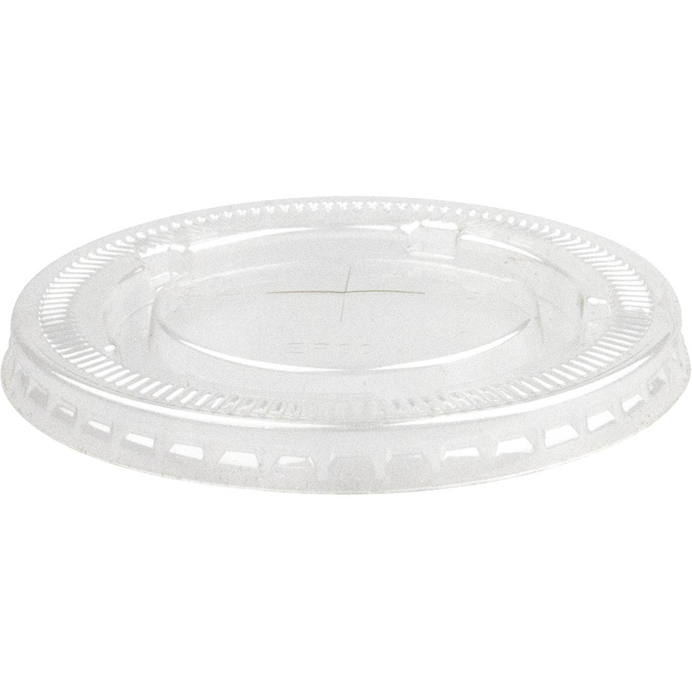 Image for BIOPAK PET FLAT LID WITH STRAW SLOT 90MM CLEAR PACK 50 from That Office Place PICTON