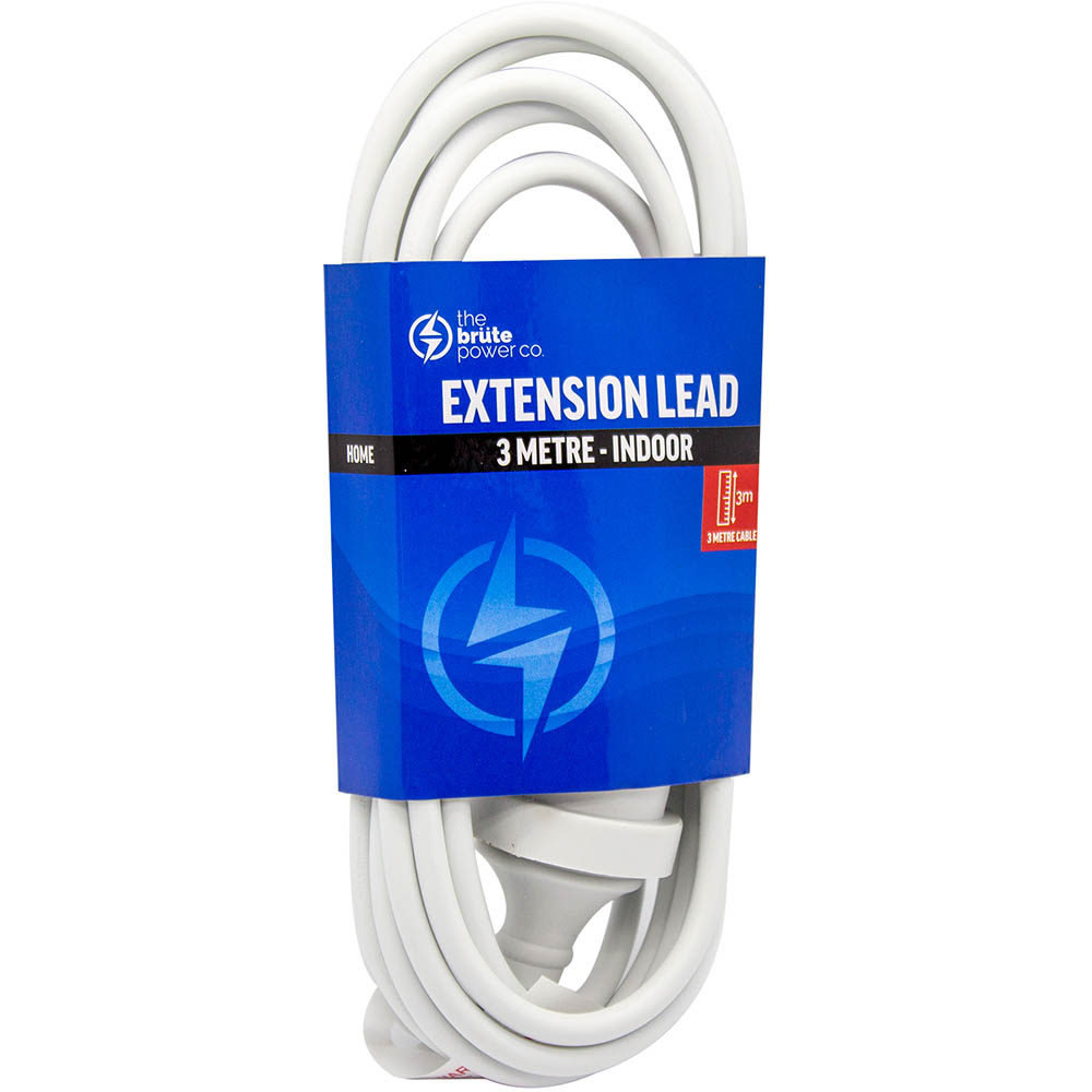 Image for THE BRUTE POWER CO EXTENSION LEAD 3 METRE WHITE from Challenge Office Supplies