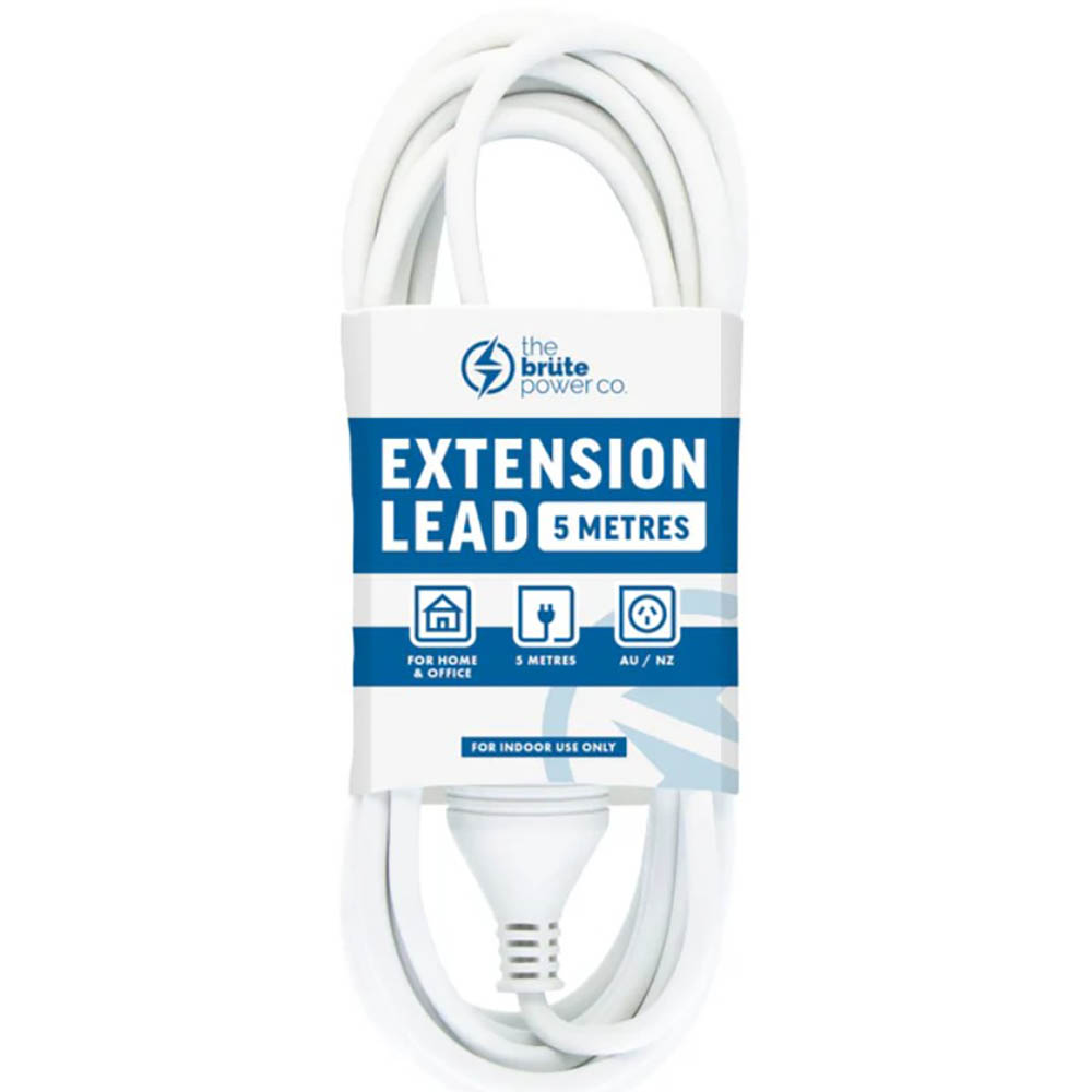 Image for THE BRUTE POWER CO EXTENSION LEAD 5 METRE WHITE from BusinessWorld Computer & Stationery Warehouse