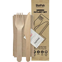 biopak biotableware wooden cutlery set uncoated 160mm carton 400