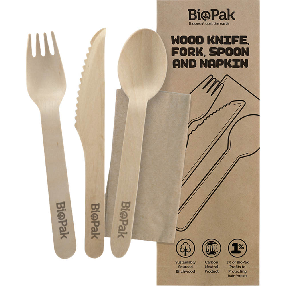 Image for BIOPAK BIRCHWOOD CUTLERY SET 160MM PACK 400 from Positive Stationery