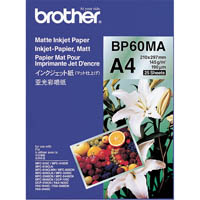 brother bp-60m photo paper 145gsm a4 matte white pack 25