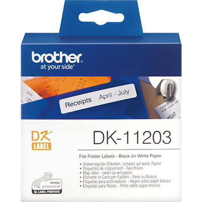 Image for BROTHER DK-11203 LABEL ROLL 17 X 87MM WHITE ROLL 300 from Prime Office Supplies