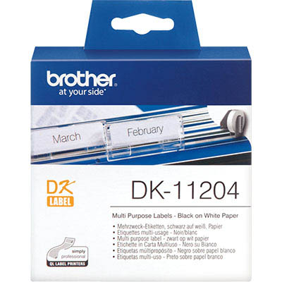 Image for BROTHER DK-11204 LABEL ROLL 17 X 54MM WHITE ROLL 400 from Merv's Stationery