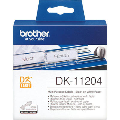 Image for BROTHER DK-11204 LABEL ROLL 17 X 54MM WHITE ROLL 400 from Prime Office Supplies