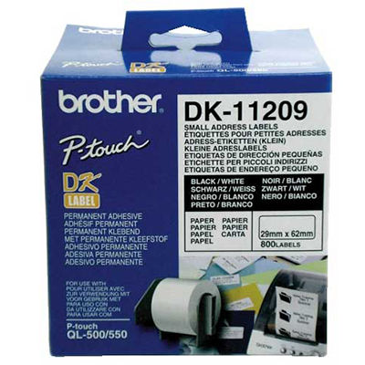 Image for BROTHER DK-11209 LABEL ROLL 29 X 62MM WHITE ROLL 800 from BusinessWorld Computer & Stationery Warehouse