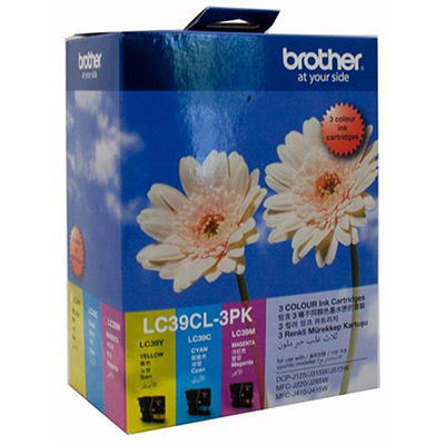 Image for BROTHER LC39CL3PK INK CARTRIDGE VALUE PACK CYAN/MAGENTA/YELLOW from Clipboard Stationers & Art Supplies