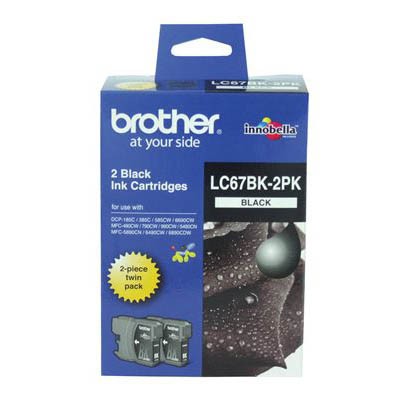 Image for BROTHER LC67BK2PK INK CARTRIDGE BLACK PACK 2 from Mitronics Corporation