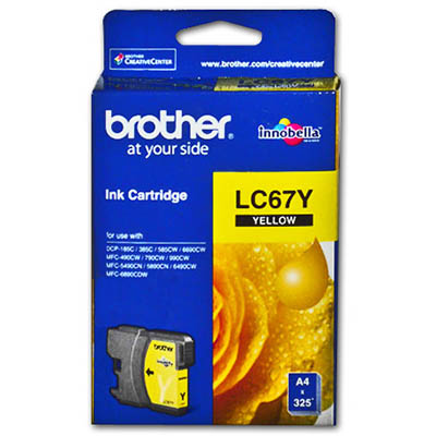 Image for BROTHER LC67Y INK CARTRIDGE YELLOW from Mitronics Corporation