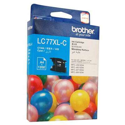 Image for BROTHER LC77XLC INK CARTRIDGE HIGH YIELD CYAN from Mitronics Corporation