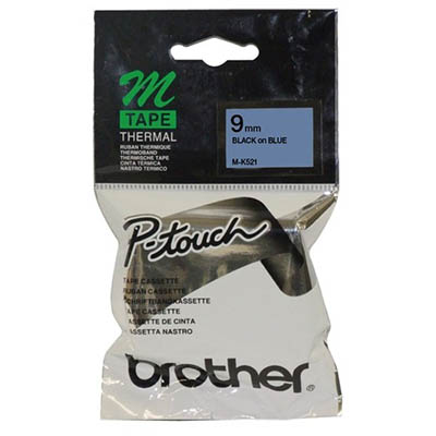 Image for BROTHER M-K521 LAMINATED LABELLING TAPE 9MM BLACK ON BLUE from That Office Place PICTON