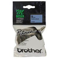 brother m-k521 laminated labelling tape 9mm black on blue