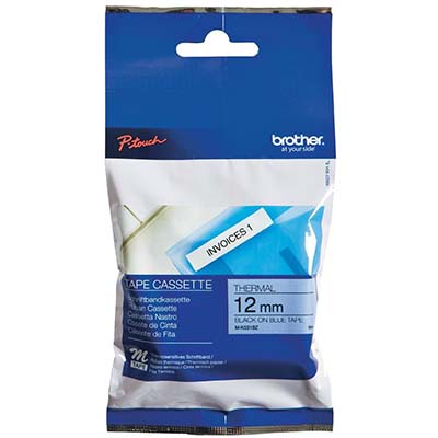 Image for BROTHER M-K531 LAMINATED LABELLING TAPE 12MM BLACK ON BLUE from Office Express