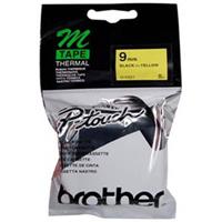 brother m-k621 laminated labelling tape 9mm black on yellow