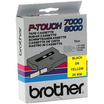 Image for BROTHER TX-651 LAMINATED LABELLING TAPE 24MM BLACK ON YELLOW from Clipboard Stationers & Art Supplies