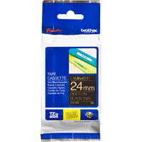 brother tze-354 laminated labelling tape 24mm gold on black