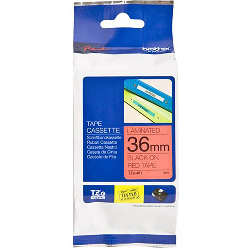 Image for BROTHER TZE-461 LAMINATED LABELLING TAPE 36MM BLACK ON RED from Australian Stationery Supplies