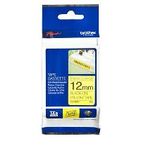 brother tze-s631 strong adhesive labelling tape 12mm black on yellow
